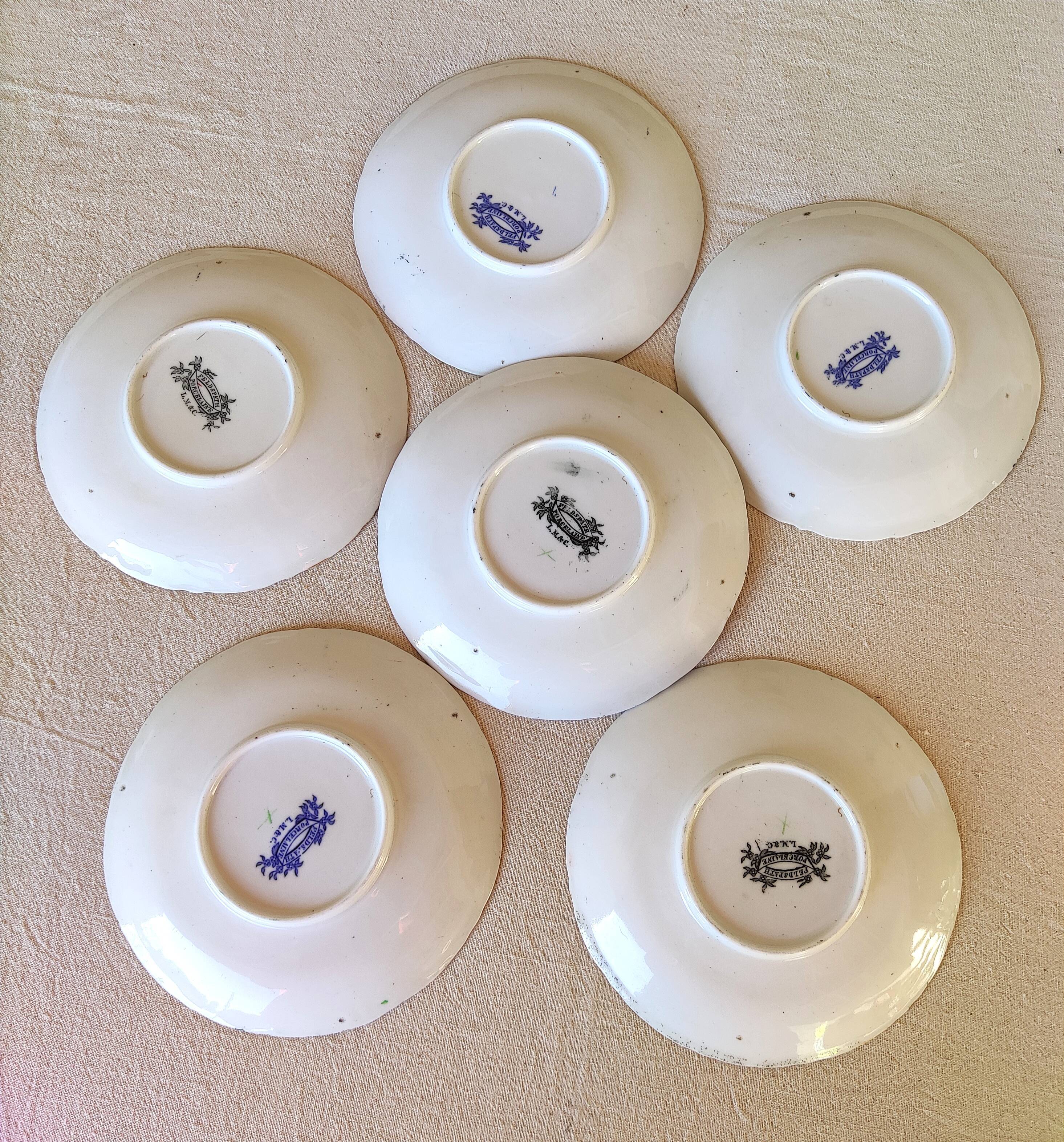 6 Feldspar tiled dessert plates