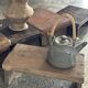 Small auxiliary stool in upcycled teak with a small hollow under the seat (3273)