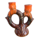 1960s ceramic two-branch candlestick chandelier