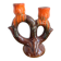 1960s ceramic two-branch candlestick chandelier