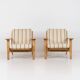 Pair of first-generation GE-290 lounge chairs designed by Hans J. Wegner.