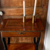 Napoleon 3 marquetry and bronze side table