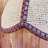 Vintage rattan bohemian pendant light.