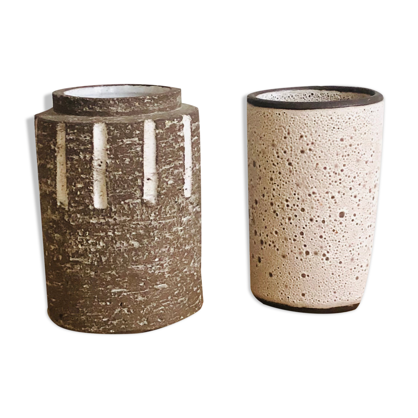 Duo of ceramic vases