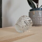 Small molded glass candle holder