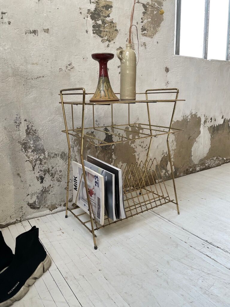 Vintage vinyl bedside side table