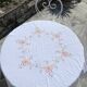 Vintage 70's round tablecloth, machine embroidery - Cotton - Diameter 170cm