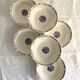 6 soup plates, ironstone from Longchamp, Arlette pattern, 1950s