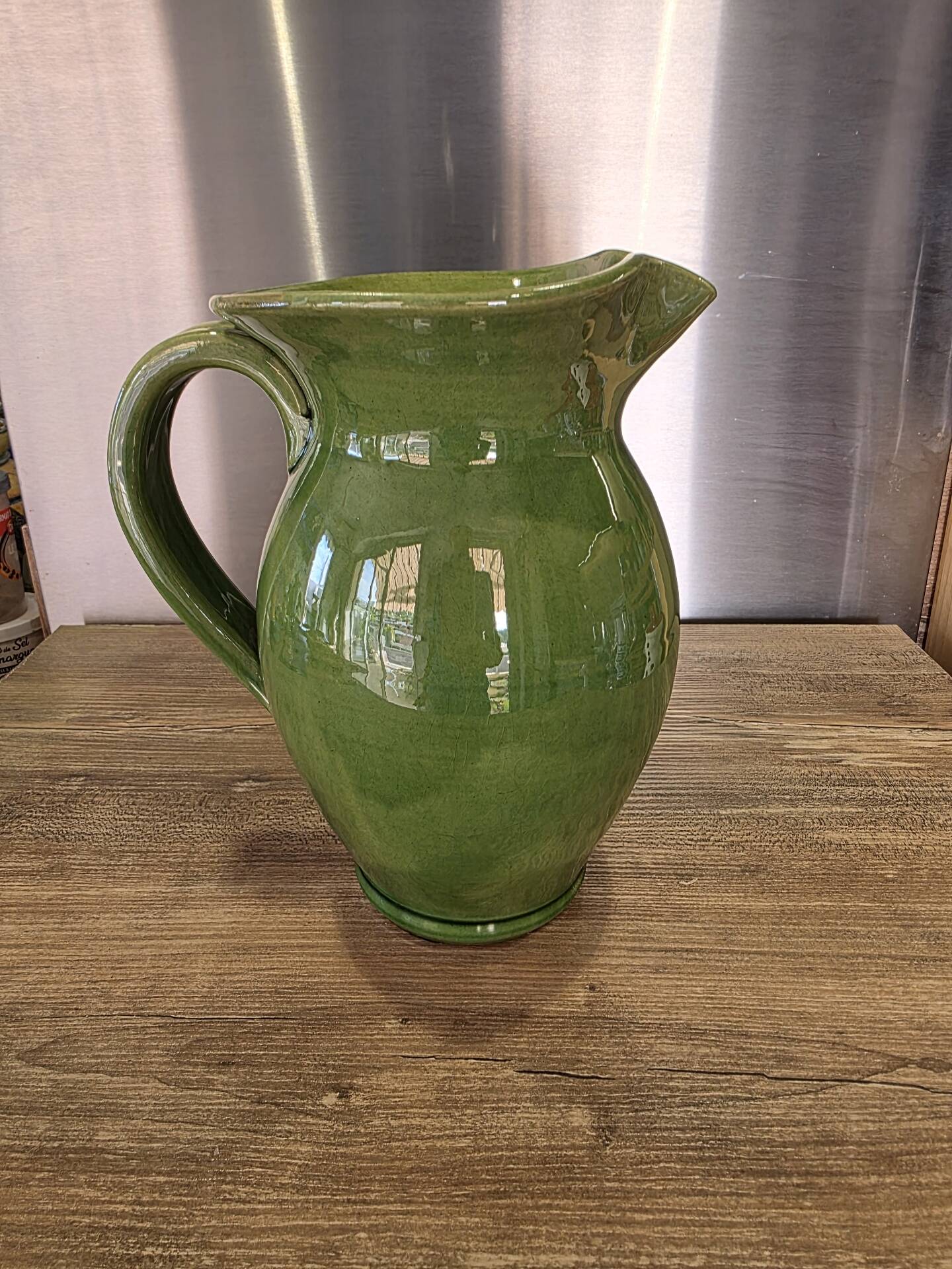 Pichet, vase Biot vert vintage