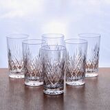 6 large mouth-blown Montbronn crystal glasses from the "Blois" collection
