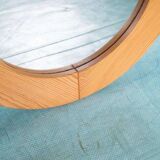 Large vintage pine mirror from the 1970s with craftsmanship.