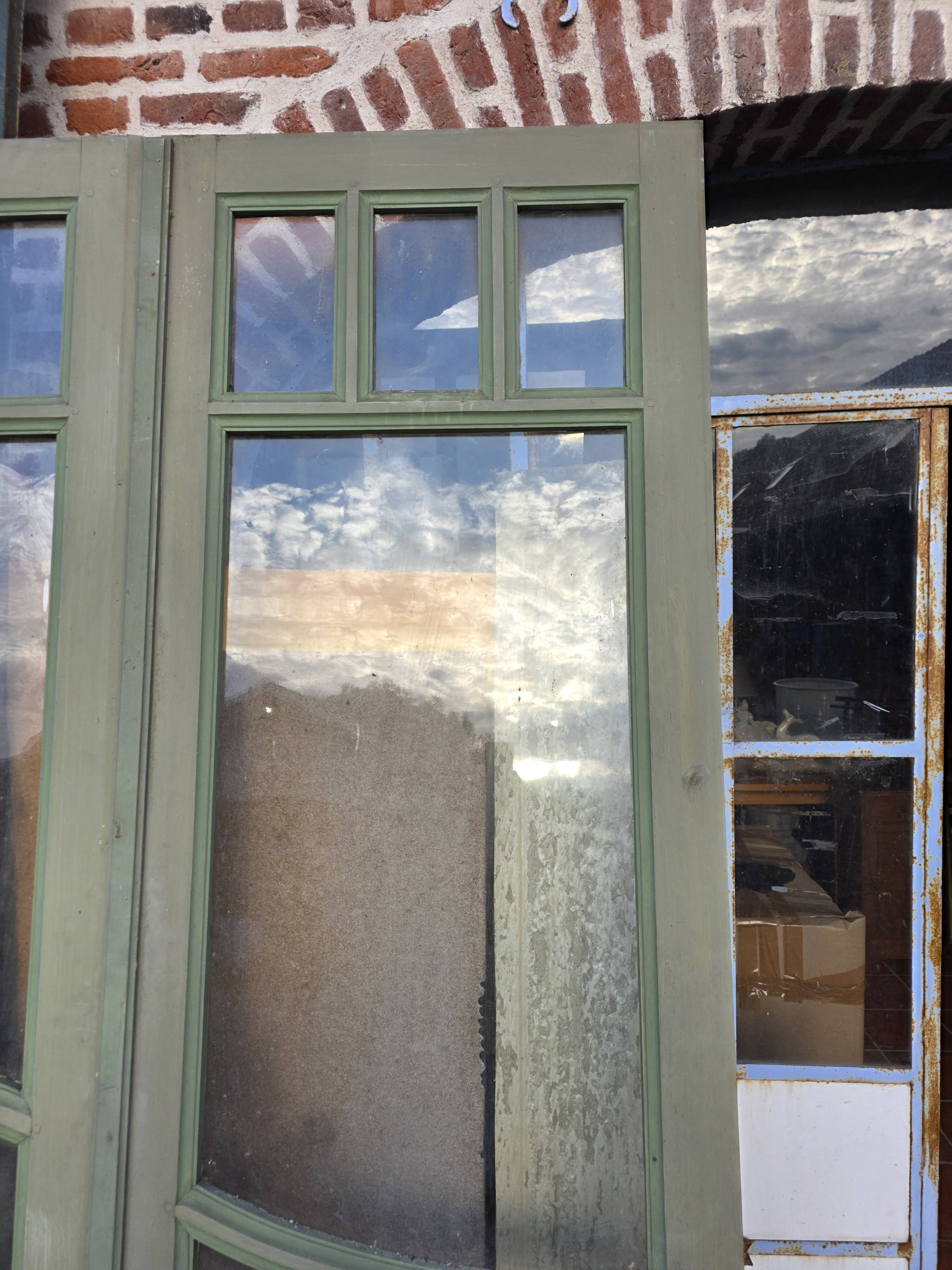 4 Art Nouveau partition doors + transom