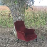 Bordeaux velvet english armchair