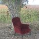 Bordeaux velvet english armchair