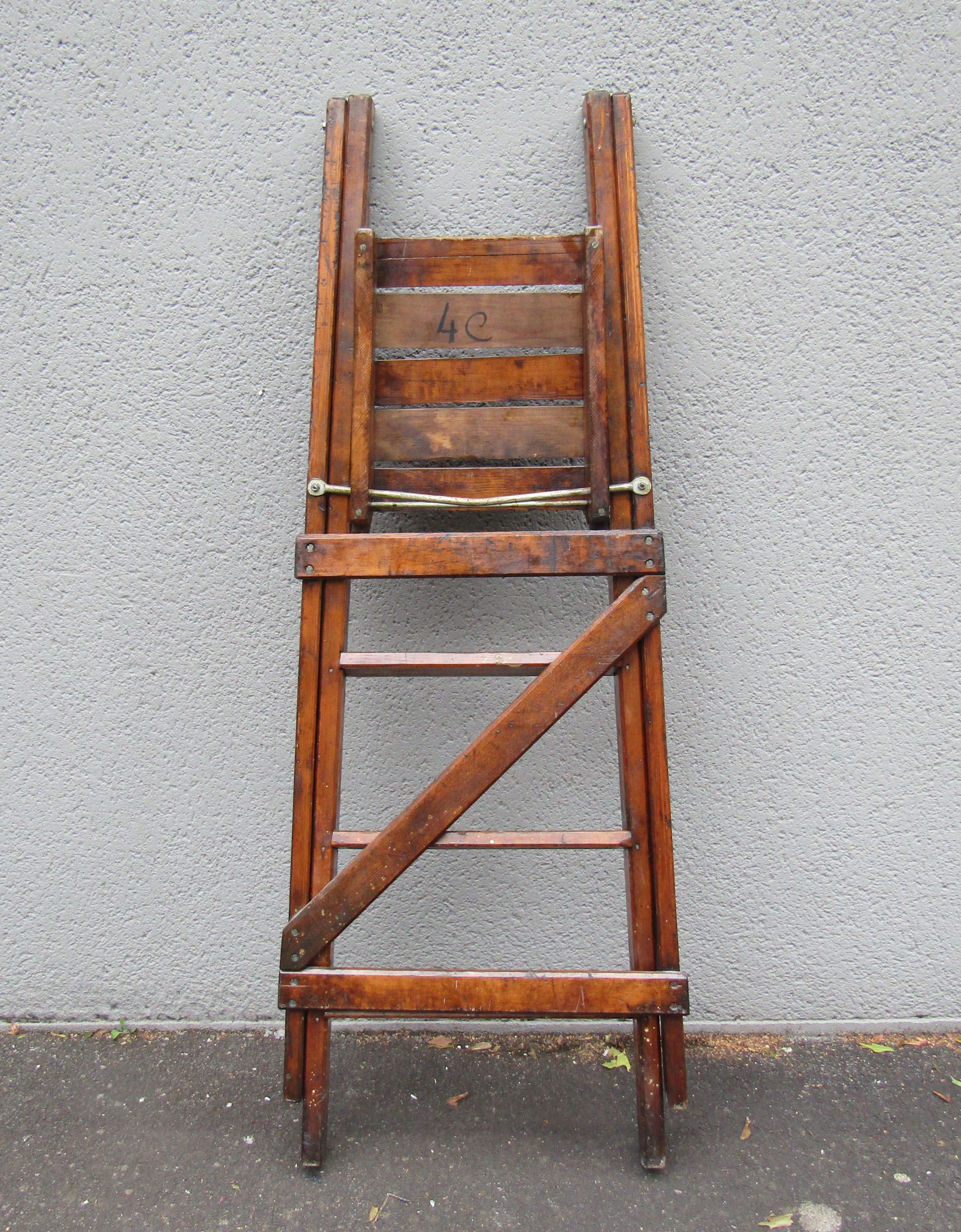 old stepladder scale vintage library