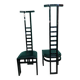 Decorative Black Lacquered Chairs, Italy, 1970, Set of 2