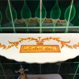 VINTAGE SHELL WASHBASIN SET PORCELAIN OF PARIS SHELVES BASIN AND TOWEL RACK