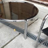 Table basse tubulaire chromée du milieu du siècle, années 1960