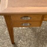 Solid desk in raw oak handles art deco shells