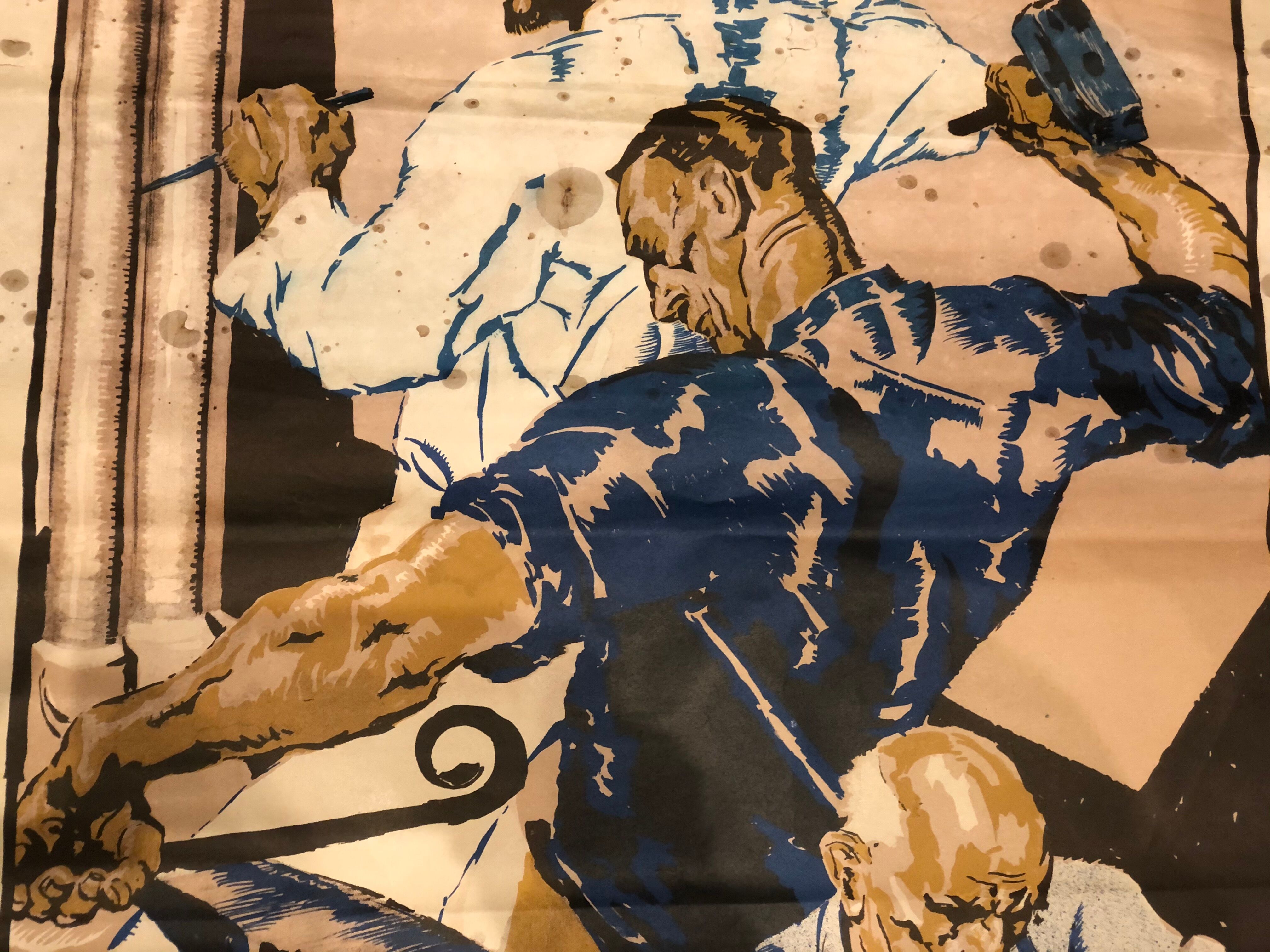 Affiche lithographique originale René Kuder 1939 Alsace Art Deco