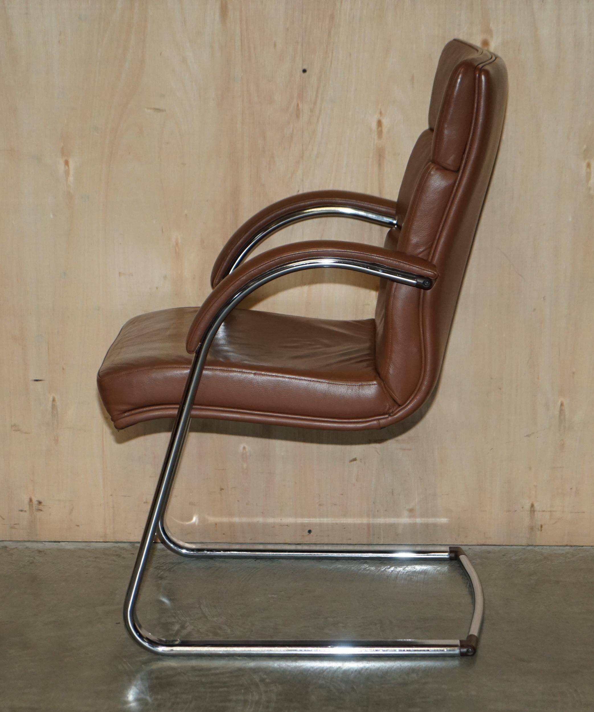 Fauteuil de bureau William Hands Orion en cuir, style Mid-Century Modern