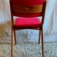 Solid wood chair with red fabric - 50's design