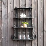 Wooden shelf, 4 trays