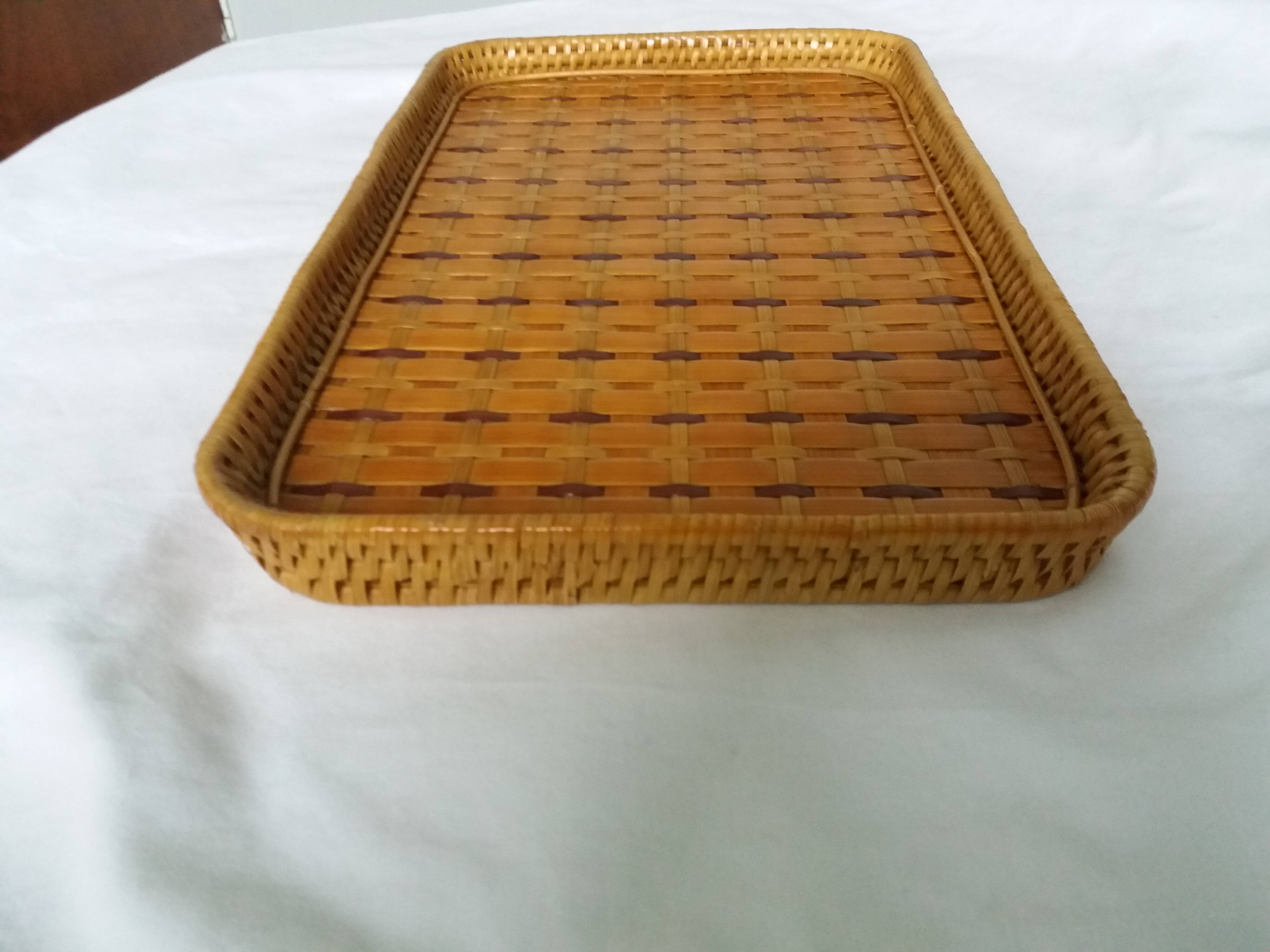 Wicker rattan tray