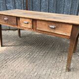 Antique farmhouse table with 3 drawers
