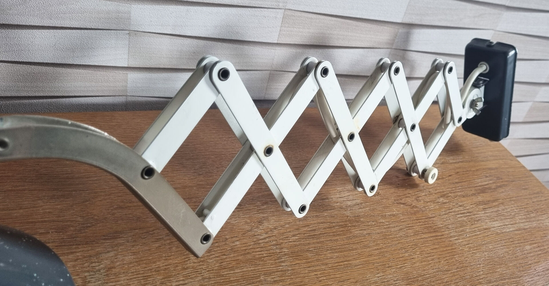 Vintage industrial accordion lamp