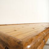 Console with sidetable and mirror in bamboo and rattan
