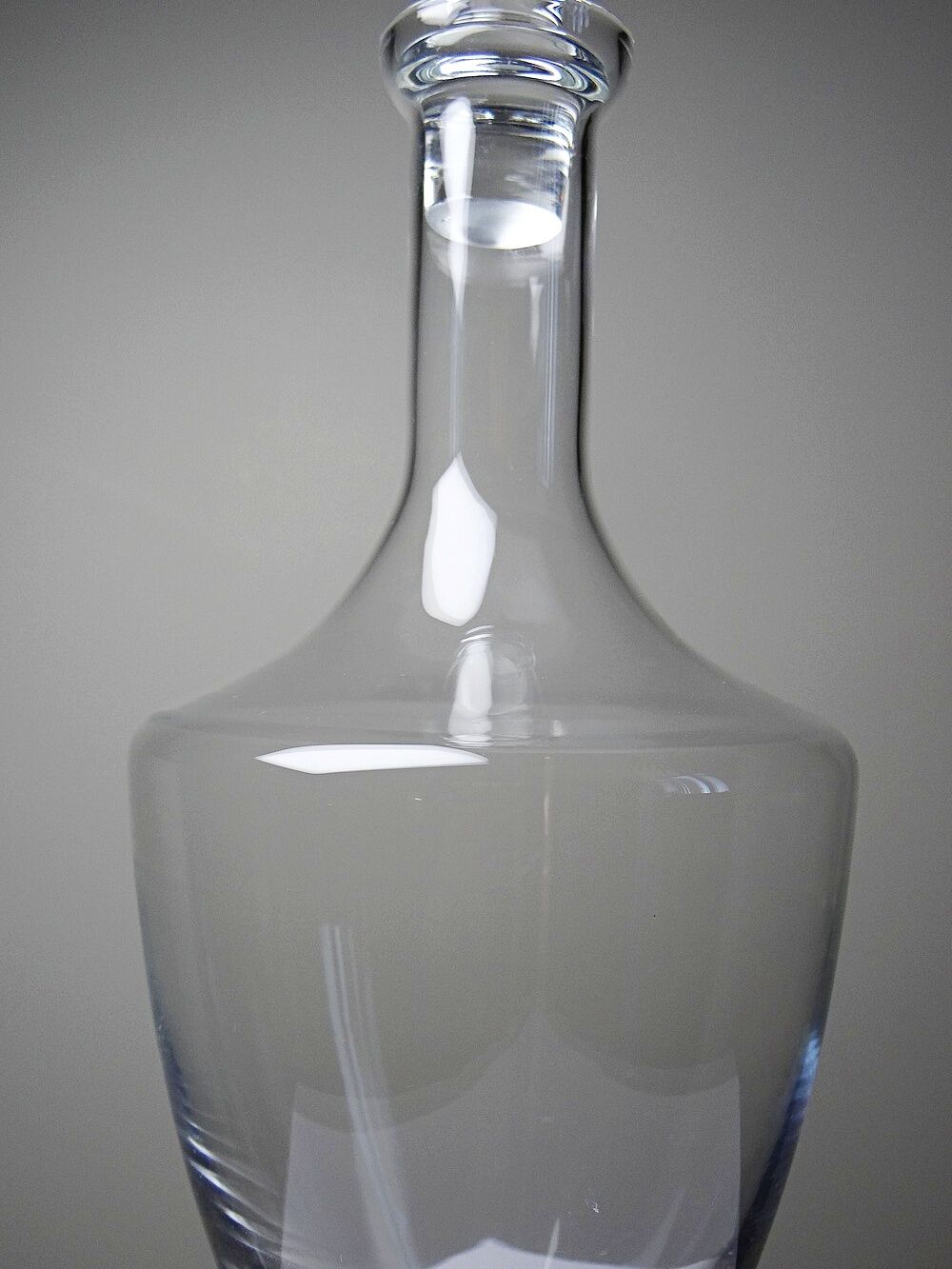 Large vintage baluster decanter in blown crystal, 1960s.