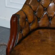 Antique Chesterfield Office Chair in Hand-Dyed Leather in Georgian Style