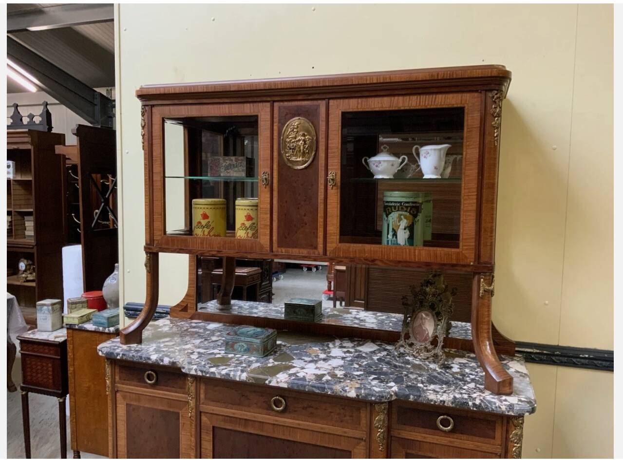 Antique Art Nouveau sideboard, display cabinet, sideboard - Bronze