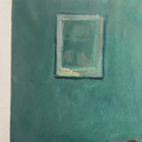 "Face to face with my dog", original oil on canvas