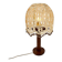 Lampe de table avec base en chêne et abat-jour en macramé, années 1960