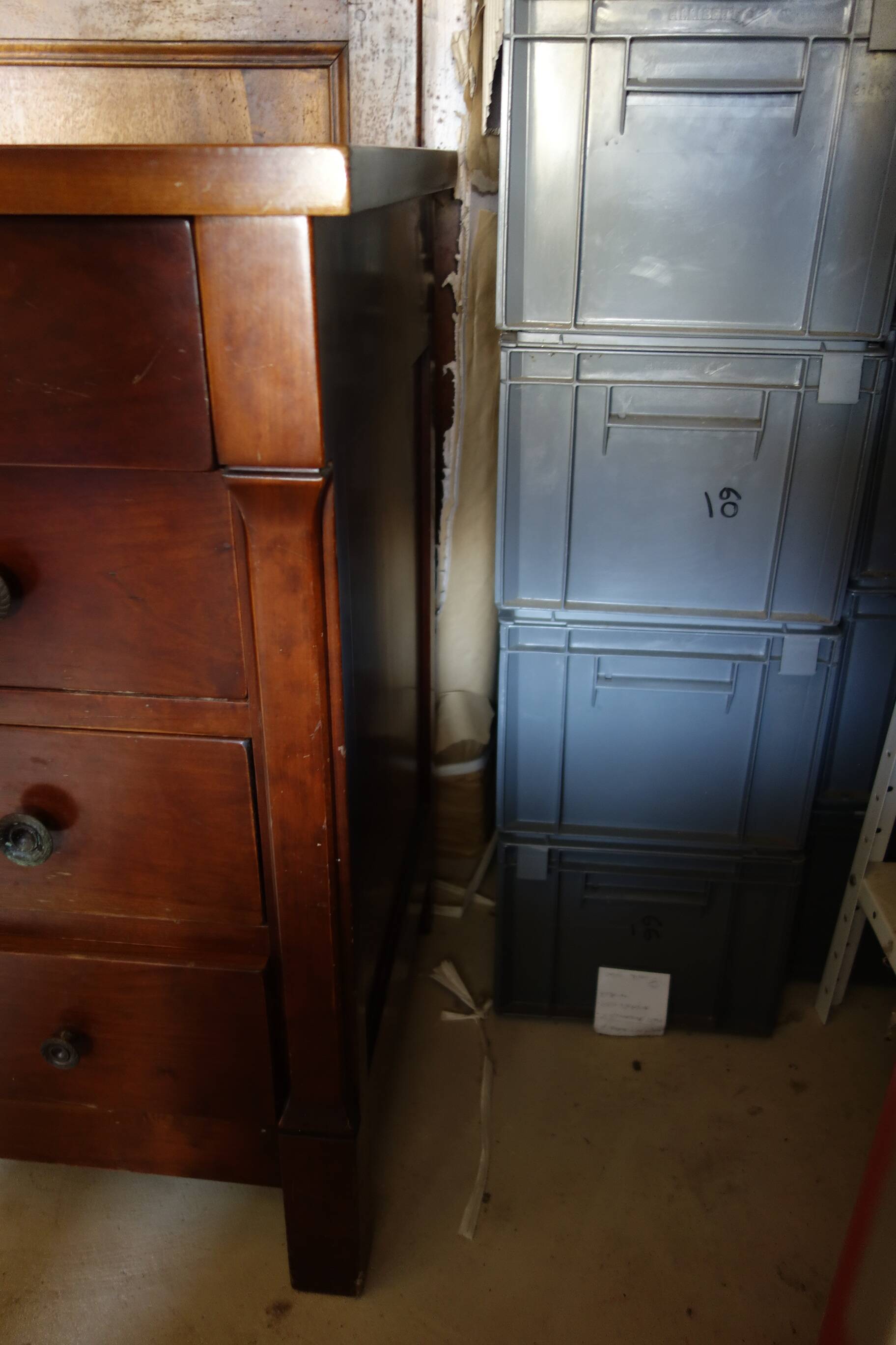 Vintage antique cherry wood Empire chest of drawers