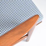 Fauteuil scandinave original Stefan, entièrement restauré, icône des années 1960, pied de poule