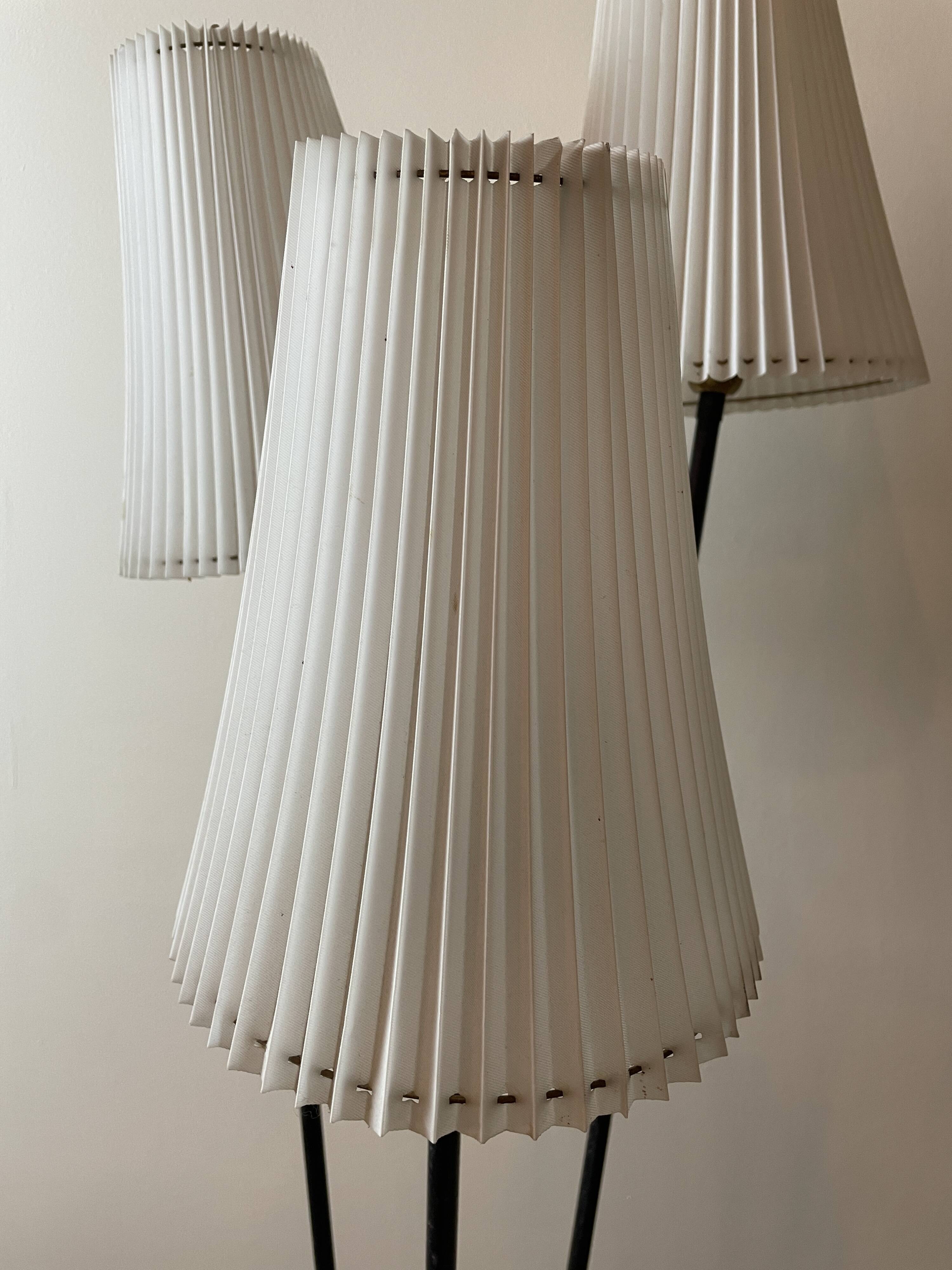 Wrought iron tripod lamp