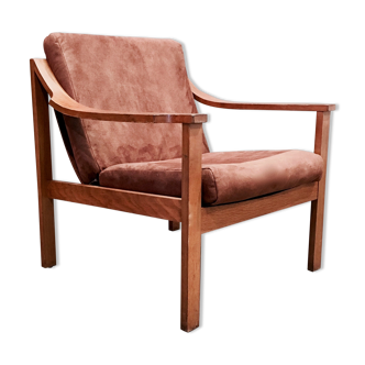 Scandinavian design camel teak chair 1950