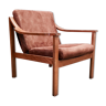 Scandinavian design camel teak chair 1950