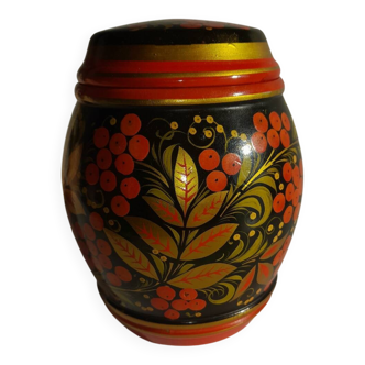 Russian khokhloma candy dish with lid