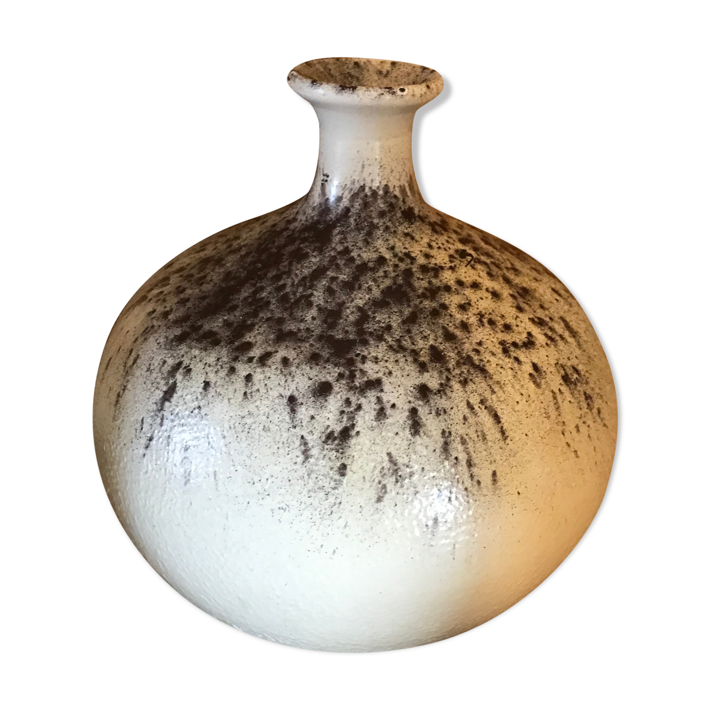 Glass ball vase painted sandstone style