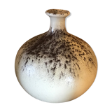 Glass ball vase painted sandstone style