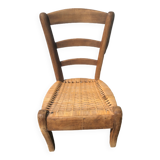 Children's chair wood and straw