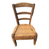 Children's chair wood and straw