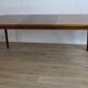 Vintage rectangular teak table with 130 cm dark legs and extension 1960 Sweden