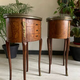Pair of bedside tables in the shape of a stab, Louis XVI style