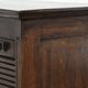 English antique archive cabinet with oak roll-up door from the 20th century