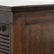 English antique archive cabinet with oak roll-up door from the 20th century